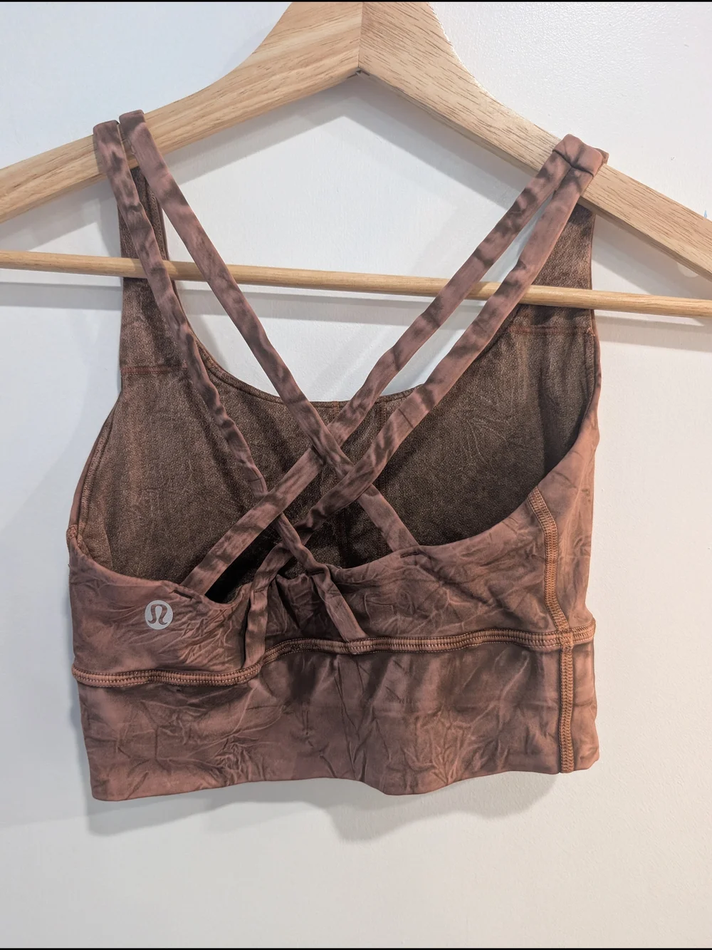 Lululemon Energy Bra Long Line Ice Dye *Medium Support Ice Wash Brown Size 2